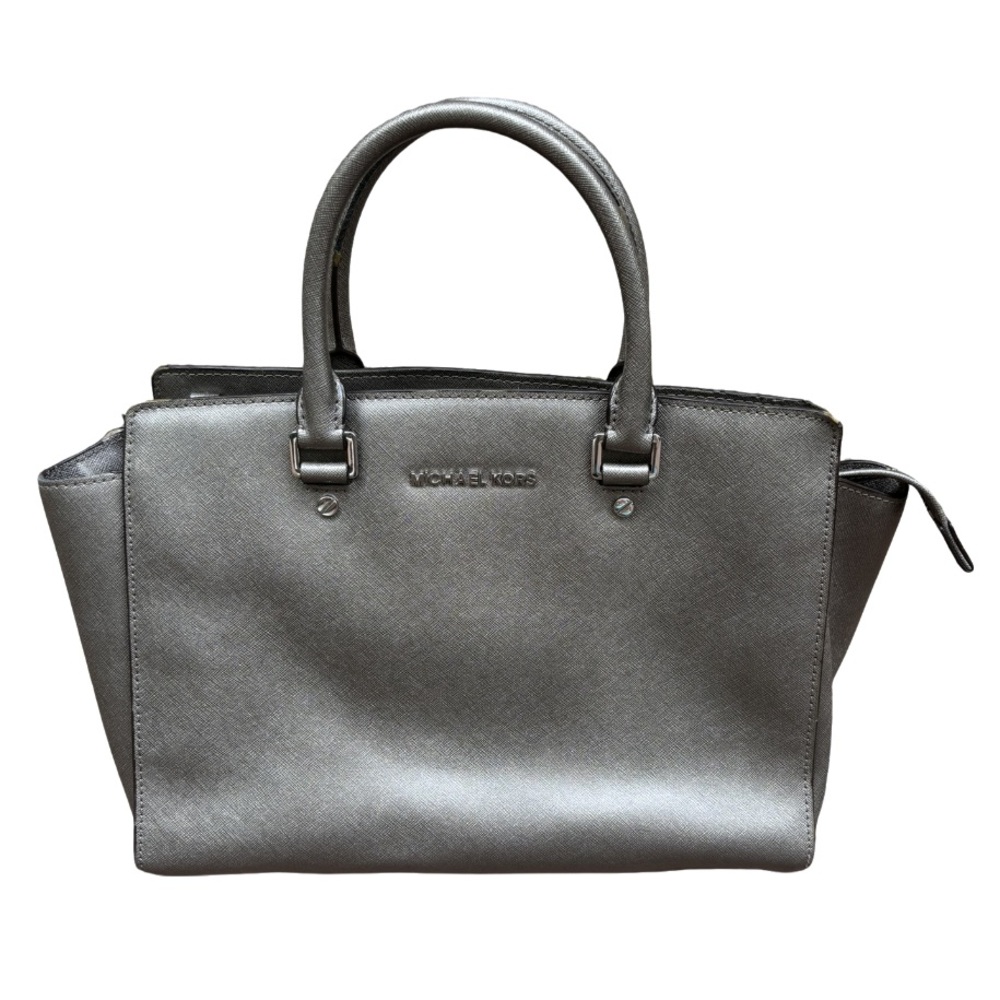 Michael Kors | Authentic Selma Metallic Silver Leather Handbag